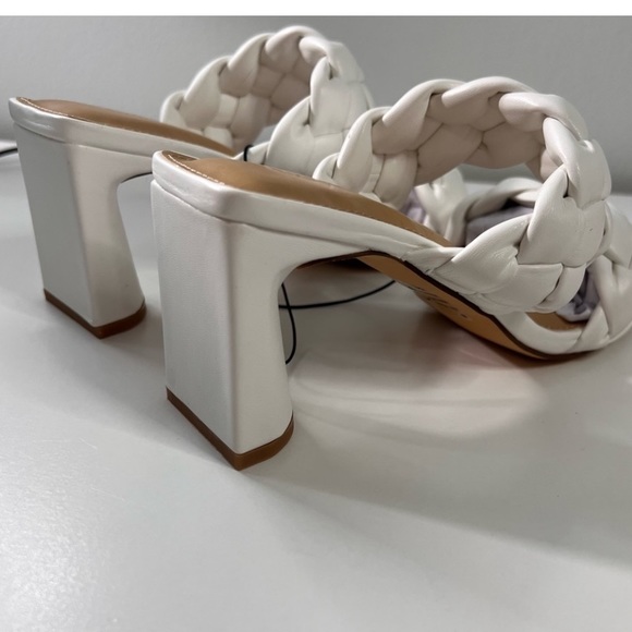 Express white Braided Double Band block Heeled Sandals - Picture 4 of 5